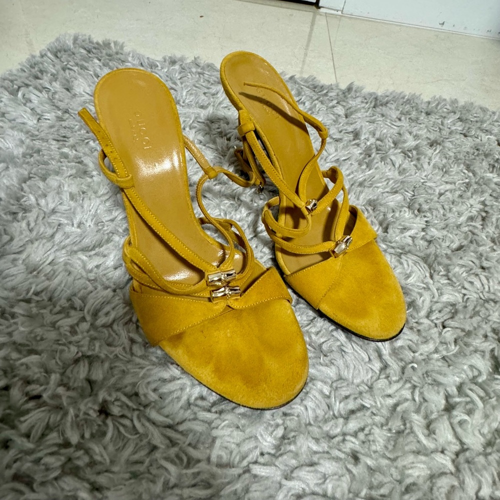 Gucci Mustard Strappy Sandals